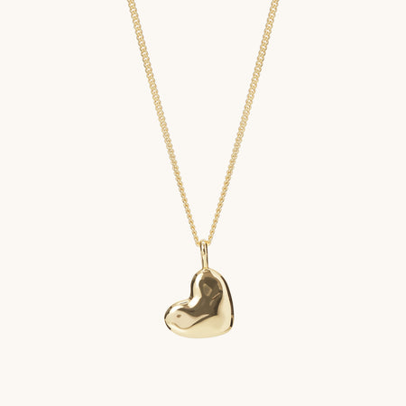 Organic Heart Necklace Gold
